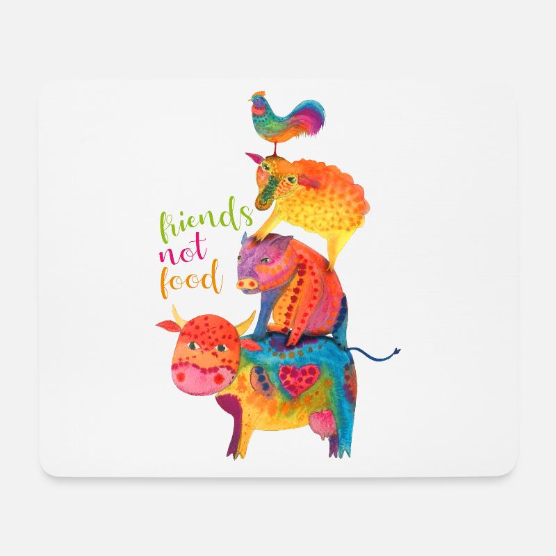 Freunde, kein Essen - Mousepad (Querformat) - Weiß