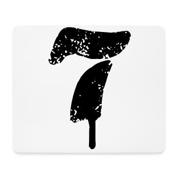 7 Zahl Symbol - Mousepad (Querformat) - Weiß - Vorne