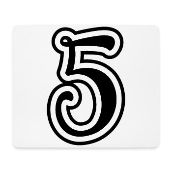 5 Number number - Mouse Pad (horizontal) - white - Front