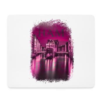 Hamburg's Kiez Red Light District Reeperbahn - Mouse Pad (horizontal) - white - Front