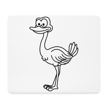 Strauß Comic Tier - Mousepad (Querformat) - Weiß - Vorne