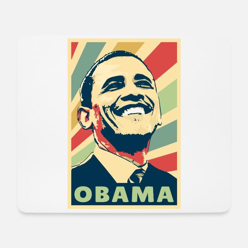 Barack Obama Vintage Farben - Mousepad (Querformat) - Weiß
