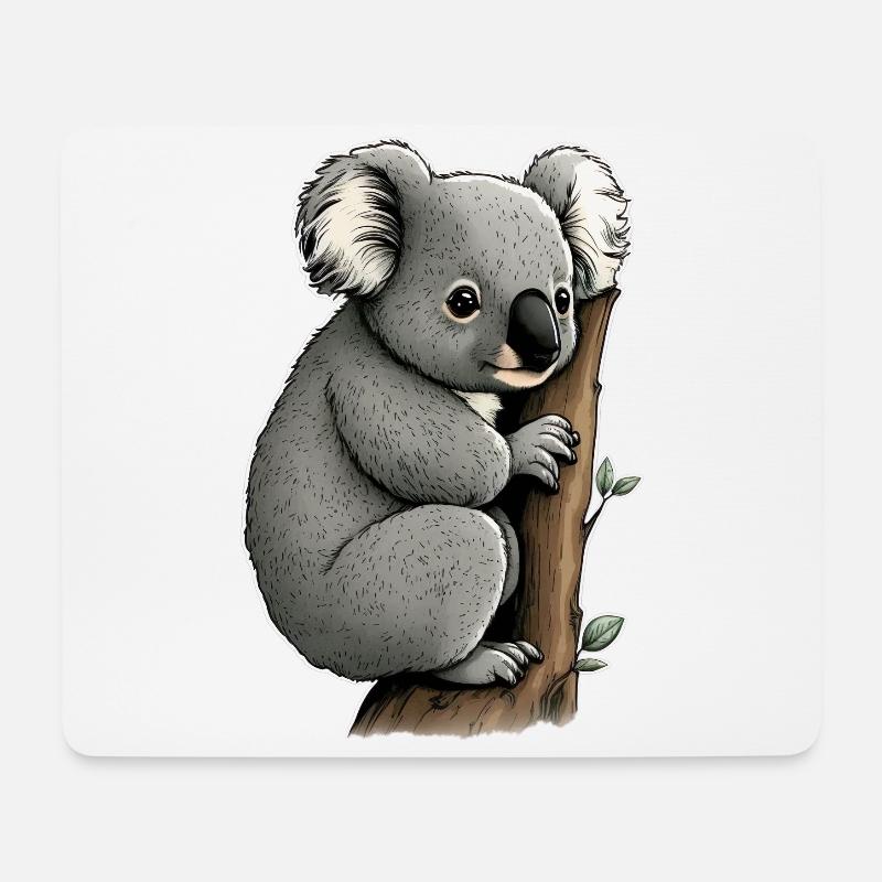 Niedlicher Koala für einen Tierliebhaber - Mousepad (Querformat) - Weiß