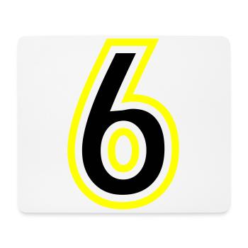 6 Zahl College - Mousepad (Querformat) - Weiß - Vorne
