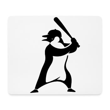 Penguin Baseball Player Silhouette Minimalist - Mouse Pad (horizontal) - white - Front