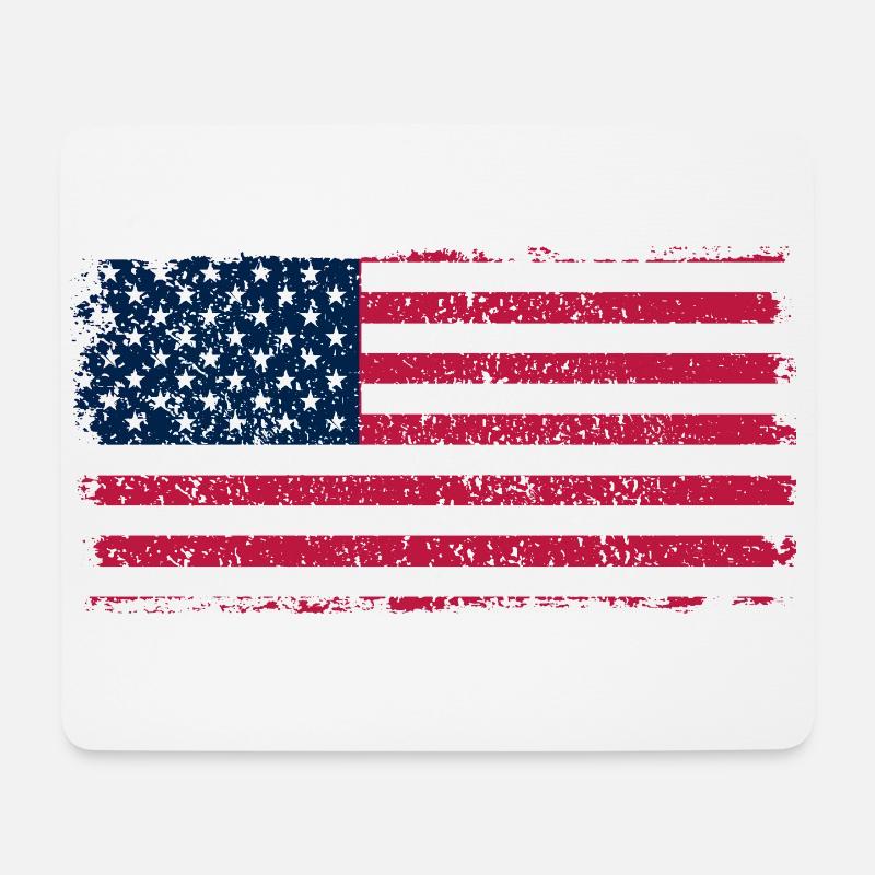 USA Flagge - Mousepad (Querformat) - Weiß