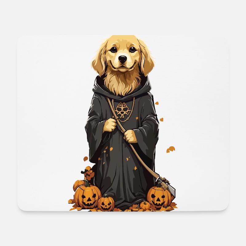 Süßes Halloween Hunde Design Hund Druide Outfit - Mousepad (Querformat) - Weiß