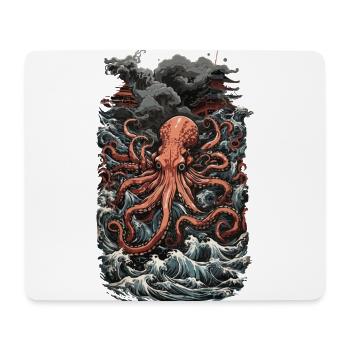 Ukiyo-E Art Style Octopus Deep Sea Magic and Sea - Mouse Pad (horizontal) - white - Front