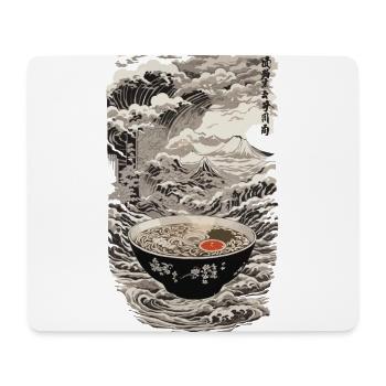 Ramen Ukiyo-E Kanji Retro Ästhetik Kunstwerk - Mousepad (Querformat) - Weiß - Vorne