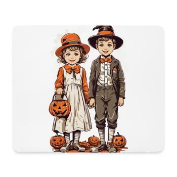 Vintage Trick or Treat Halloween enfants - Tapis de souris (format paysage) - blanc - Devant