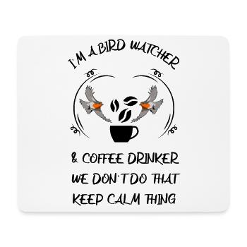 Vogelbeobachtung Vögel Beobachten Birding Kaffee - Mousepad (Querformat) - Weiß - Vorne