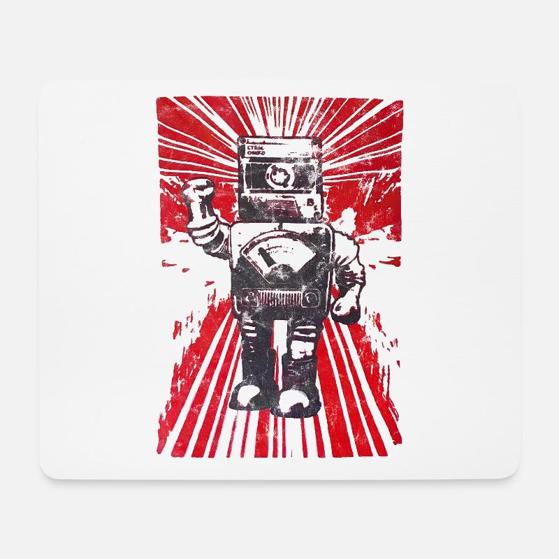 Roboter Revolution - Mousepad (Querformat) - Weiß