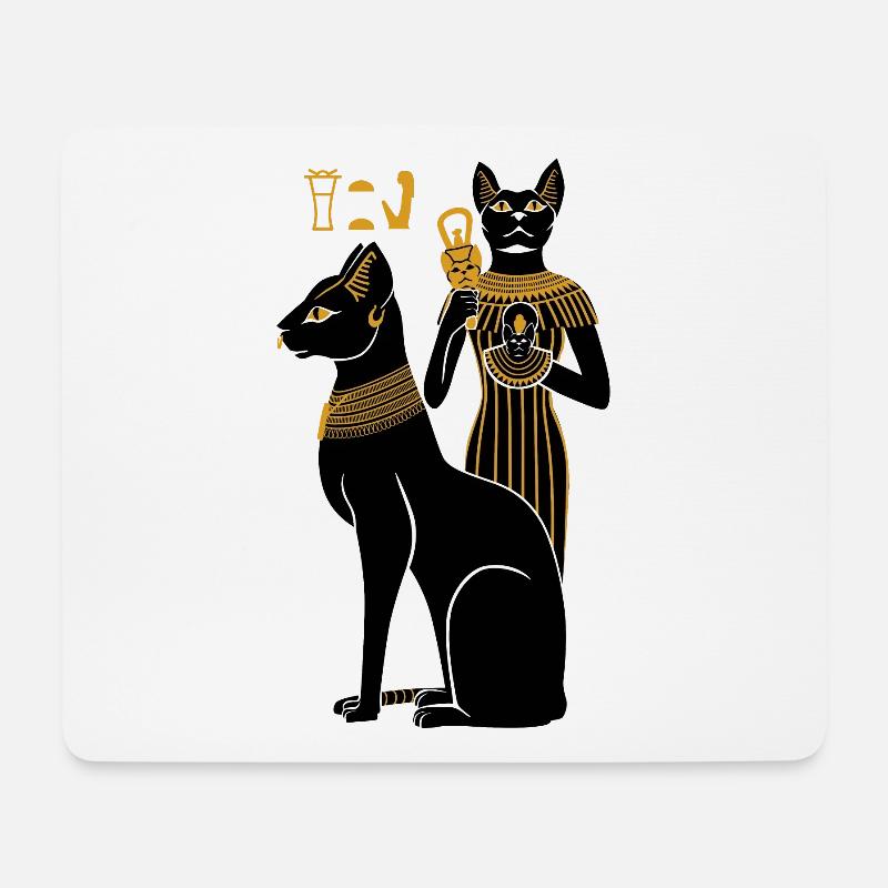 BASTET - Tapis de souris (format paysage) - blanc