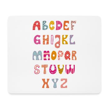 Alphabet, ABC for school beginners - Mouse Pad (horizontal) - white - Front