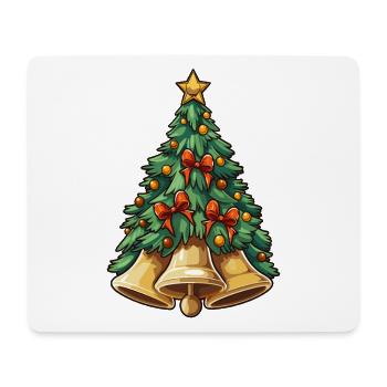 Sapin de Noël avec cloches et décoration - Tapis de souris (format paysage) - blanc - Devant
