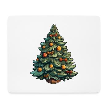Weihnachtsbaum - Christbaum dekoriert - Mousepad (Querformat) - Weiß - Vorne