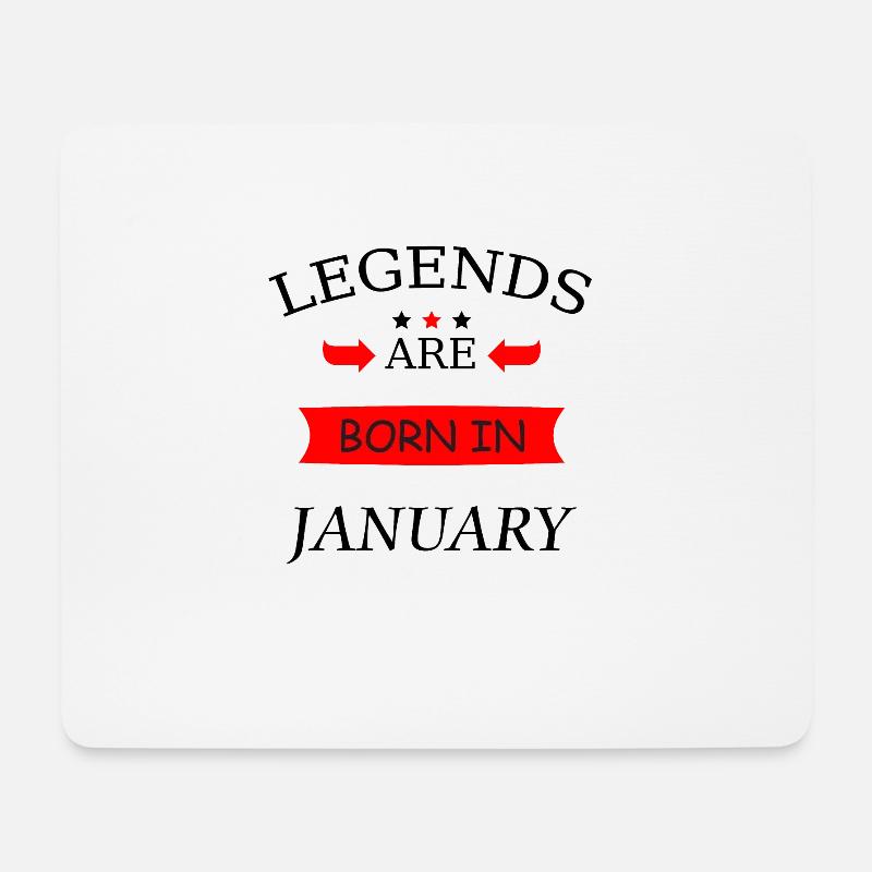 legends are born in january Geboren in Januar - Mousepad (Querformat) - Weiß