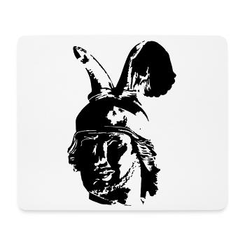 Kopf des Hermannsdenkmals - einfarbig, schlicht - Mousepad (Querformat) - Weiß - Vorne