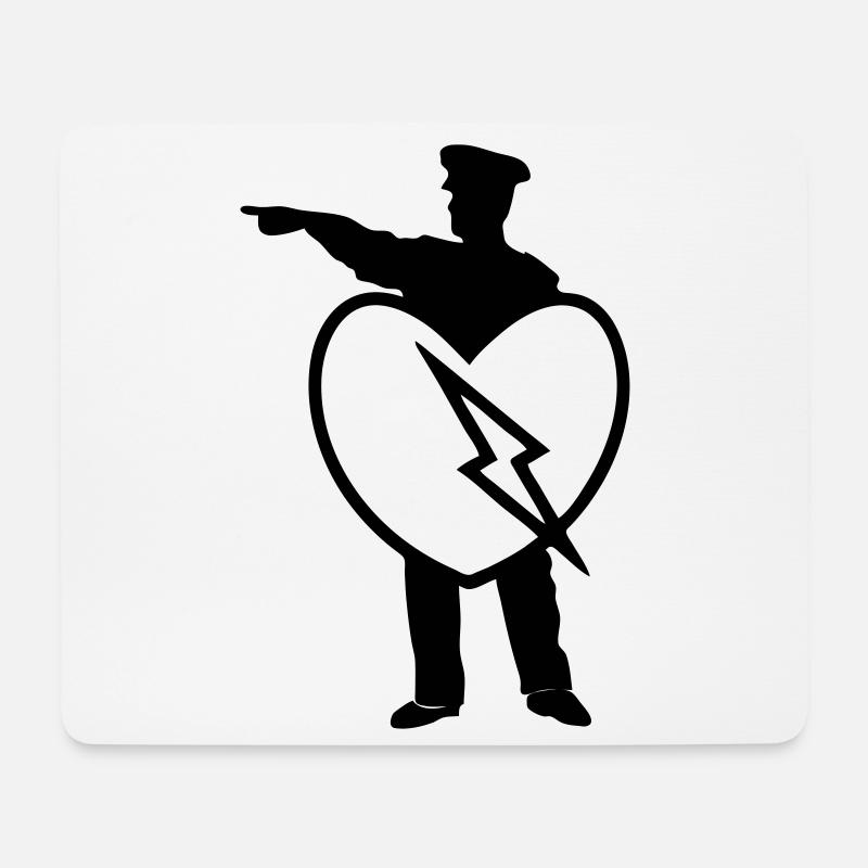 Police Heart Polizei Polizist Liebe Herz Geschenk - Mousepad (Querformat) - Weiß
