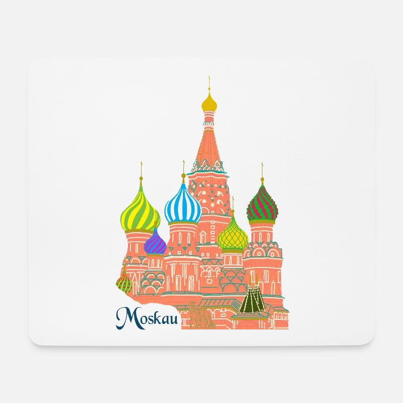 Moskau Basilius Kathedrale - Mousepad (Querformat) - Weiß