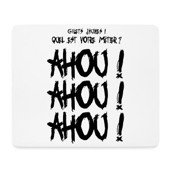 Gilets jaunes Ahou Ahou Ahou - Tapis de souris (format paysage) - blanc - Devant
