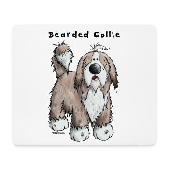 Happy Bearded Collie - Mouse Pad (horizontal) - white - Front