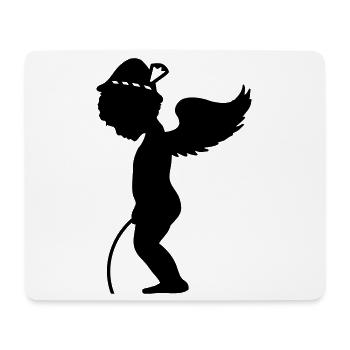 Pee break at the - Angel pees - Mouse Pad (horizontal) - white - Front