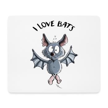 I Love Bats - Fledermaus - Fledermäuse - Mousepad (Querformat) - Weiß - Vorne