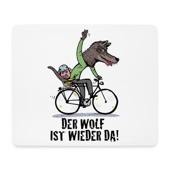 Wolfradfahrer Abenteuer - Mousepad (Querformat) - Weiß - Vorne