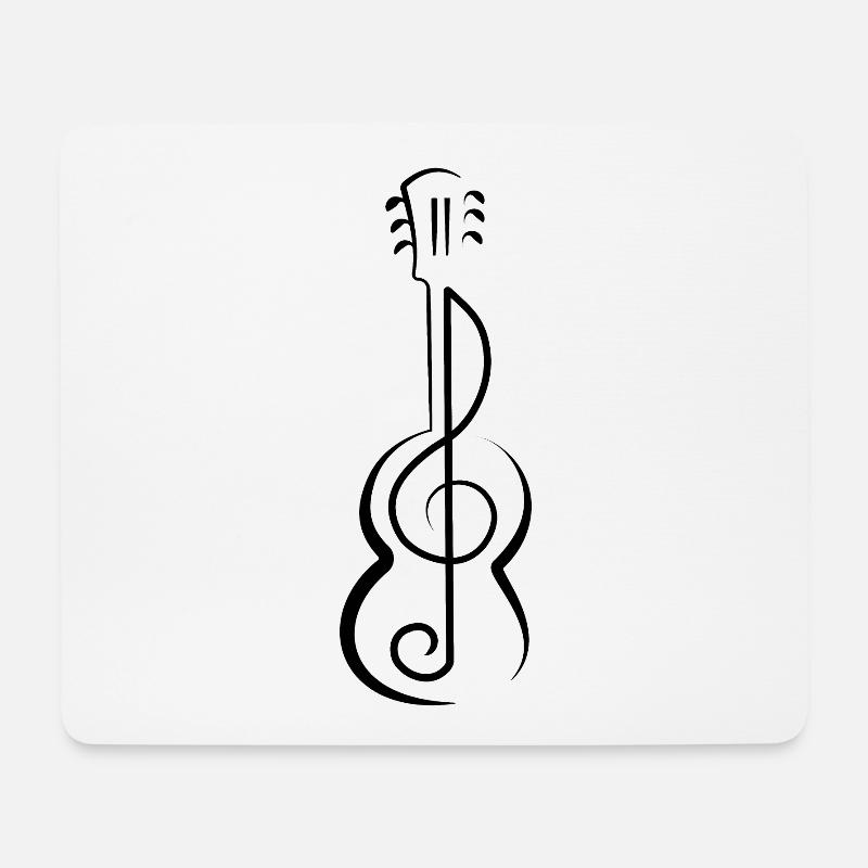 Guitare Musique - Tapis de souris (format paysage) - blanc