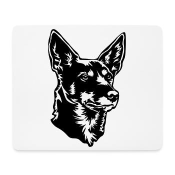 Tête de kelpie australienne - Tapis de souris (format paysage) - blanc - Devant