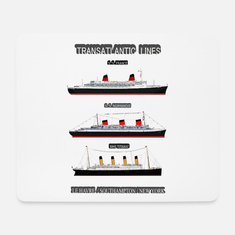 TRANSATLANTIC LINES POSTER - Mousepad (Querformat) - Weiß