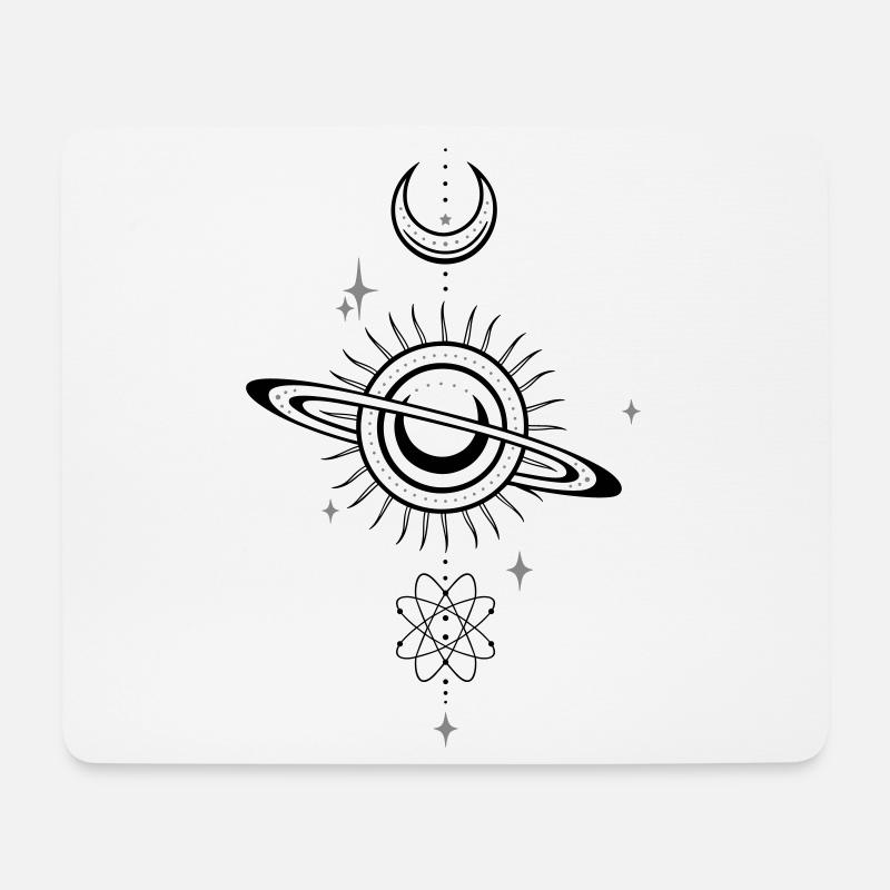 Universum Galaxie Planeten Atom - Mousepad (Querformat) - Weiß