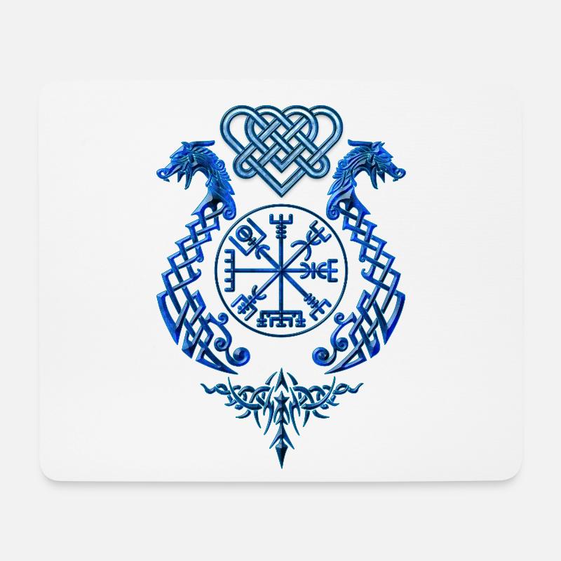 DrachenSymbol - Mousepad (Querformat) - Weiß