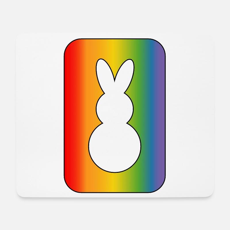 Lapin arc-en-ciel - Tapis de souris (format paysage) - blanc