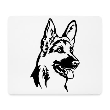 Deutscher Schäferhund Kopf - Mousepad (Querformat) - Weiß - Vorne