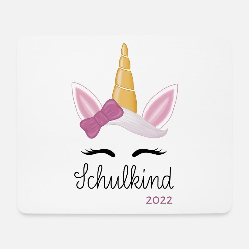 Einhorn Schulkind 2022 - Mousepad (Querformat) - Weiß