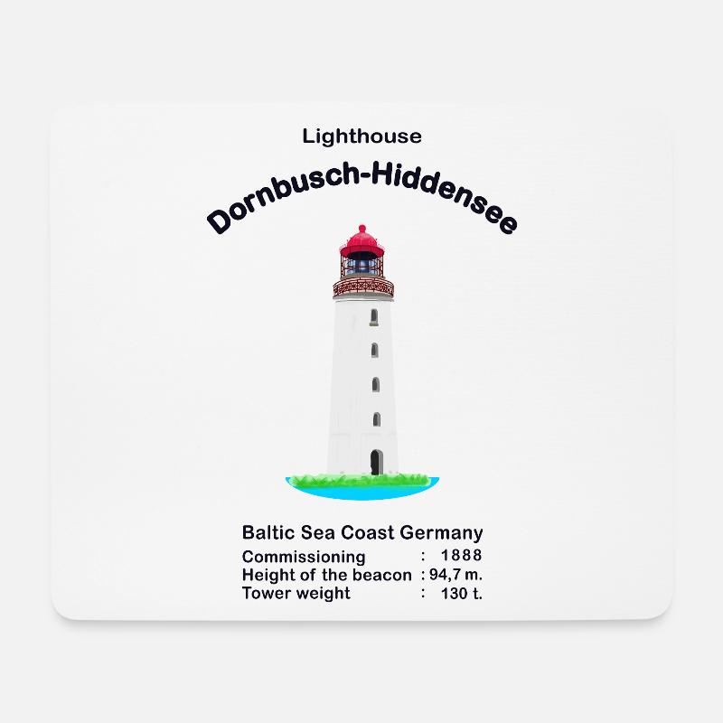 Leuchtturm Dornbusch-Hiddensee, Ostsee Deutschland - Mousepad (Querformat) - Weiß