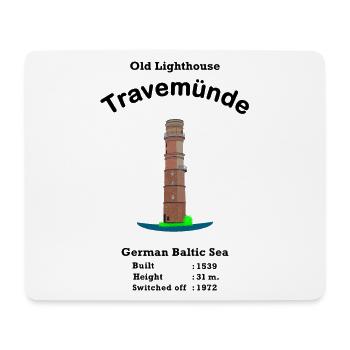 Alter Leuchtturm Travemünde, Ostsee, Deutschland - Mousepad (Querformat) - Weiß - Vorne