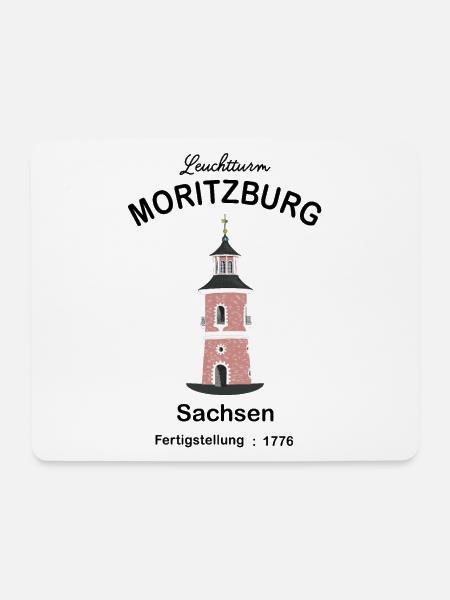 Leuchtturm Moritzburg Sachsen, Zeichnung - Mousepad (Querformat) - Weiß