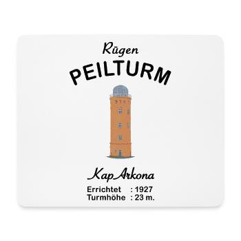 Insel Rügen, Peilturm Kap Arkona, Wahrzeichen - Mousepad (Querformat) - Weiß - Vorne