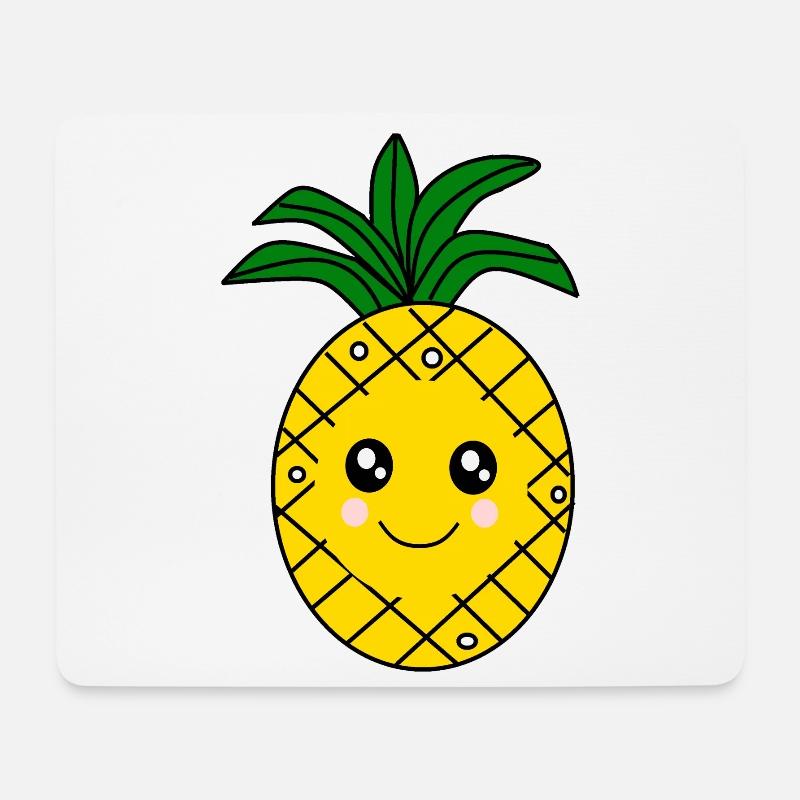 Kawaii Ananas Kawaii Früchte Kawaii Obst - Mousepad (Querformat) - Weiß