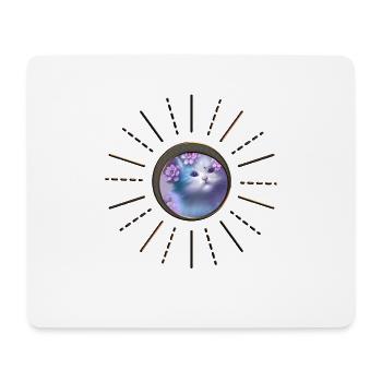 Süßes Kätzchen in sanften Farben - Mousepad (Querformat) - Weiß - Vorne