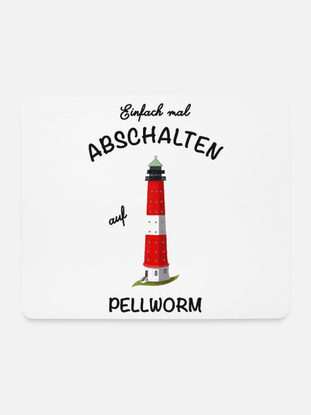 Kultiger Leuchtturm Insel Pellworm, abschalten - Mousepad (Querformat) - Weiß