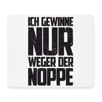Ich gewinne nur wegen Noppe Tischtennisspieler - Mousepad (Querformat) - Weiß - Vorne