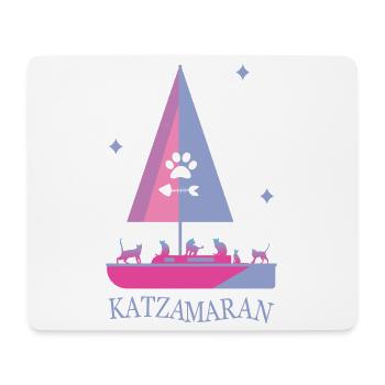 Katzamaran Boot - Mousepad (Querformat) - Weiß - Vorne