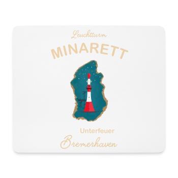 Bremerhaven, Leuchtturm Unterfeuer, Minarett, - Mousepad (Querformat) - Weiß - Vorne