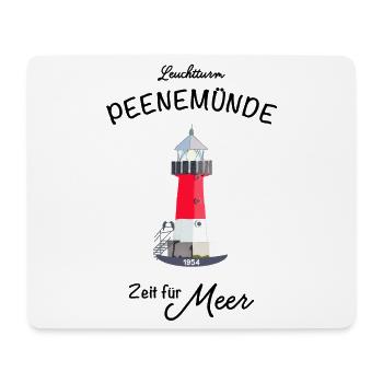 Leuchtturm Peenemünde, Ostsee, Meer, Handzeichnung - Mousepad (Querformat) - Weiß - Vorne