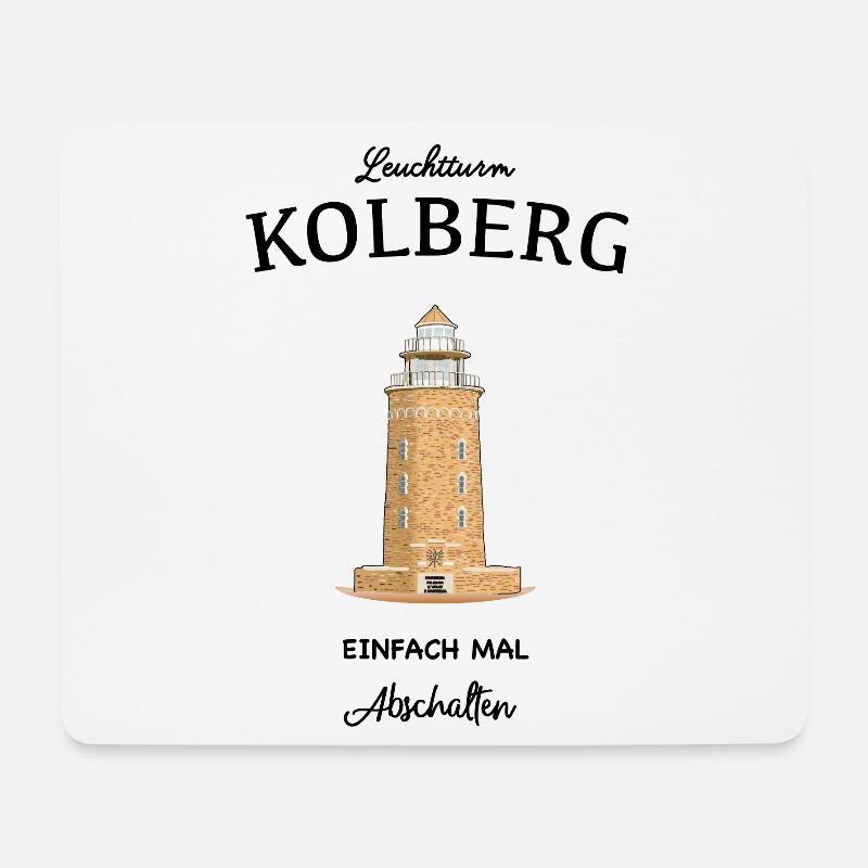 Leuchtturm Kolberg, Ostsee - Mousepad (Querformat) - Weiß