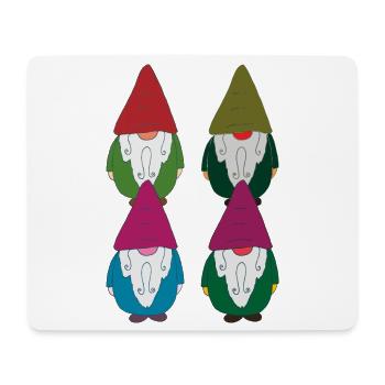 gartenzwerge Viererkette - Mousepad (Querformat) - Weiß - Vorne